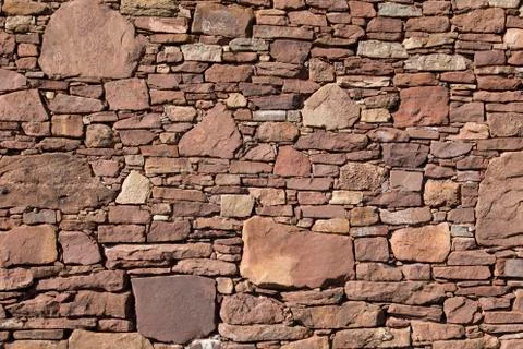 Red sandstone wall Stock Photos