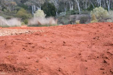 Red sandy soil Stock-Fotos