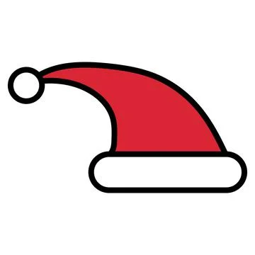 Red Santa cap hat, red hat for Christmas celebration fun Stock Illustration