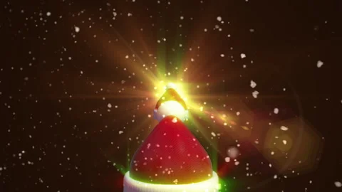 Red santa claus hat loop animation Video stock 146824324