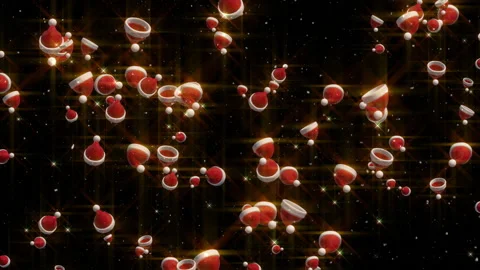 Red santa claus hat loop animation Vídeo Stock 146824330
