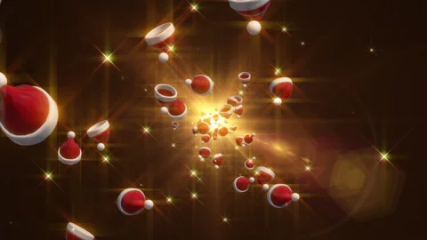 Red santa claus hat loop animation Video stock 146824411