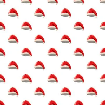 Red Santa Claus hat pattern Stock Illustration