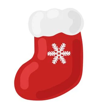 Red Santa Claus sock vector isolated illustration Ilustración de archivo