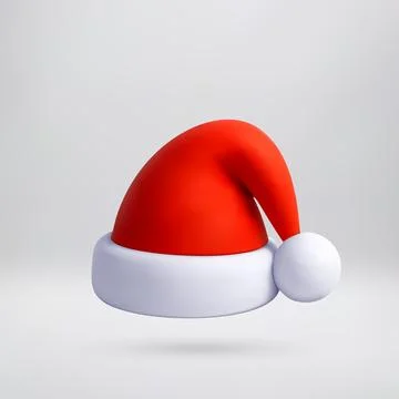 Red santa hat, a festive 3d render Stock Illustration