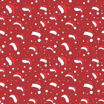 Red santa hat pattern Illustrazione stock