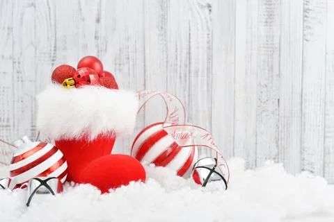 Red Santa's boots Stock Photos