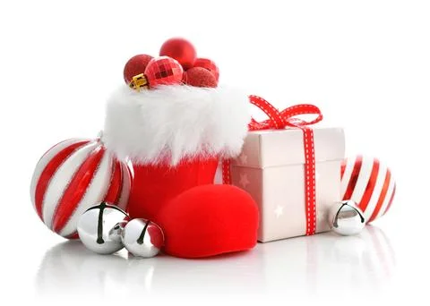 Red Santa's boots Stock Photos