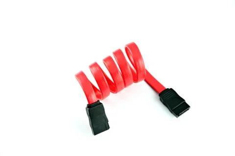 Red sata cable. Foto stock