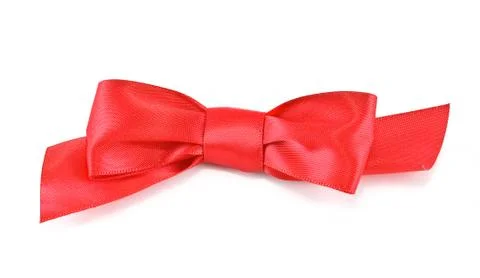 Red satin bow Stock-Fotos