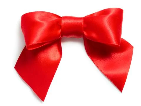 Red satin bow Stock Photos