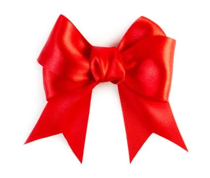 Red satin bow Stock Photos