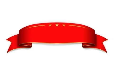 Red satin empty ribbon. Blank banner. Design decoration ribbon element isolat Stock Illustration