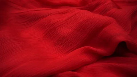 Red satin fabric texture. The fabric moves and sparkles. Stock Footage 112626599
