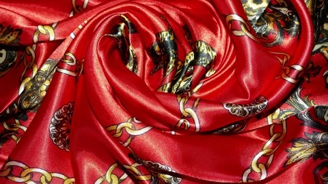 Red Satin Scarf Stock Footage 94264615