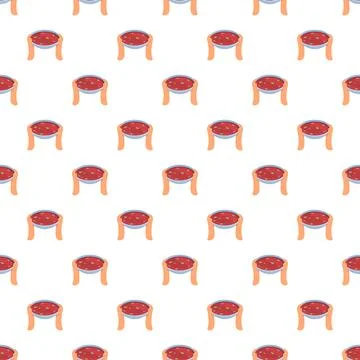 Red sauce bowl seamless pattern background design Stock Illustration