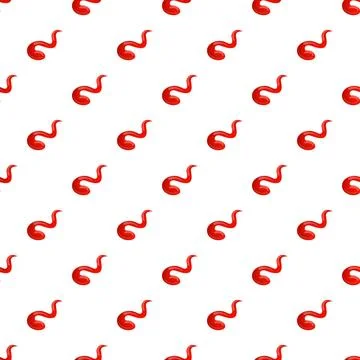 Red sauce squiggles pattern on white background 스톡 일러스트