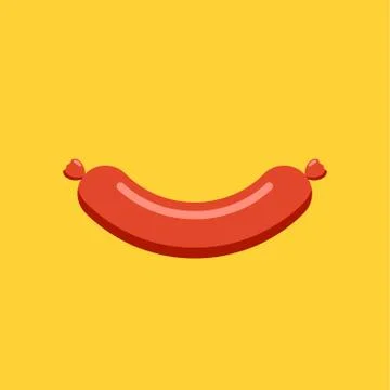 Red Sausage Illustration. Isolated Vector Illustration Stock Illustration
