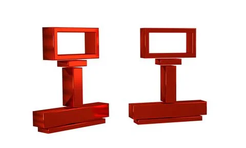 Red Scale icon isolated on transparent background. Logistic and delivery. W.. イラスト素材