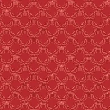 Red Scallop Pattern for Mid Autumn Festival or Chines New Year greetings Stock Illustration