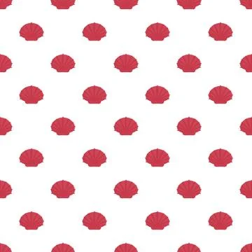 Red scallop shells creating a seamless pattern 스톡 일러스트