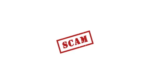 Red scam alert stamp isolated on white background Stock Footage 347127559