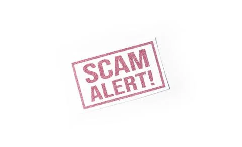 Red Scam Alert Warning Stamp on White Background Stock Photos