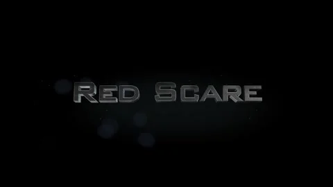 Red Scare title metal text on black alpha channel background Stock-Footage 295891244