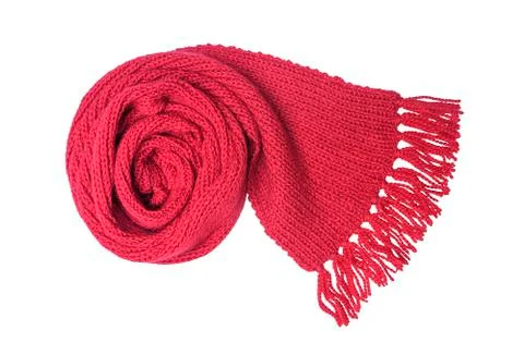 Red scarf on a white background. Stock Photos
