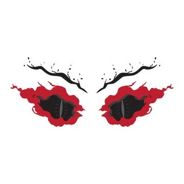 Red scary evil eye red color Stock Illustration