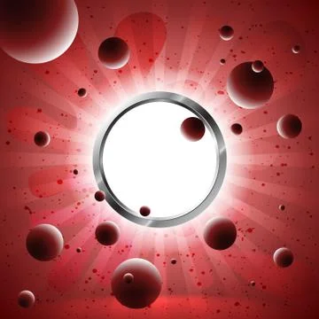 Red scene with flying balls Stock Illustration