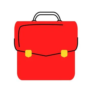 Red school backpack semi flat color vector object Stock Illustration