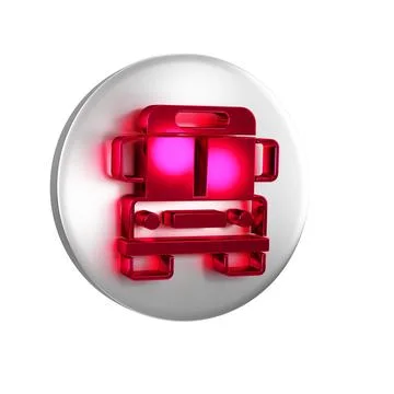 Red School Bus icon isolated on transparent background. Public transportati.. Stock Illustration