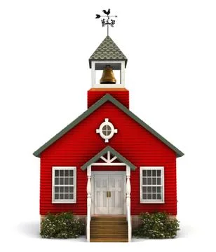 Red schoolhouse facade Stock Illustration