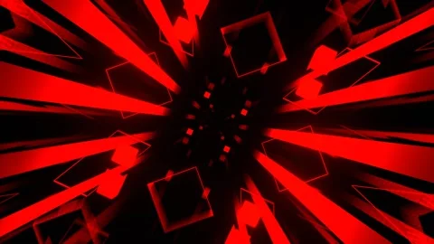 Red Sci Fi Abstract Striped Cyber ​​Tunnel Background VJ Loop in 4K Stock-Footage 328357914