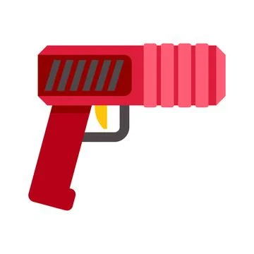 Red sci fi blaster ray gun icon design 스톡 일러스트