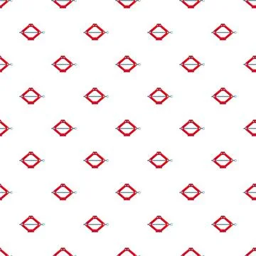 Red scissor car jacks creating seamless pattern Illustrazione stock