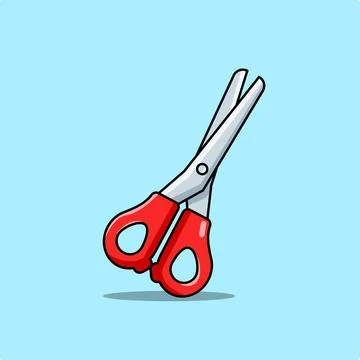 Red Scissors on Blue A Simple Illustration Vector Illustrazione stock