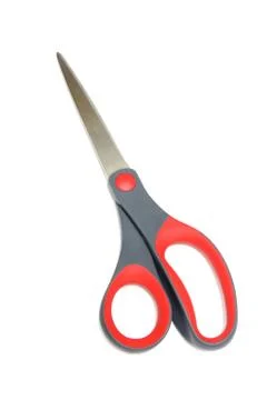 Red scissors isolated on a white background 写真素材