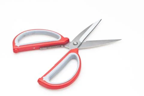 Red scissors isolated on white background Stock Photos