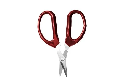 Red scissors isolated on a white background Foto stock