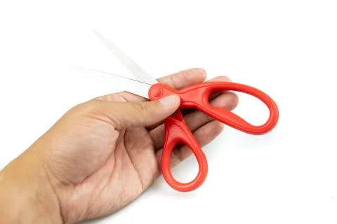 Red scissors isolated on a white background Stock Photos