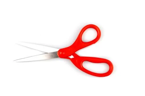 Red scissors isolated on a white background Stock Photos