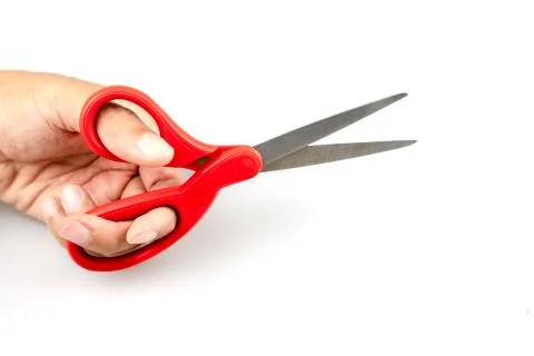 Red scissors isolated on a white background Stock Photos