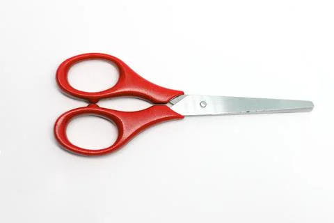 Red scissors isolated on a white background Stock Photos