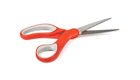 Red scissors isolated on a white background 스톡 사진