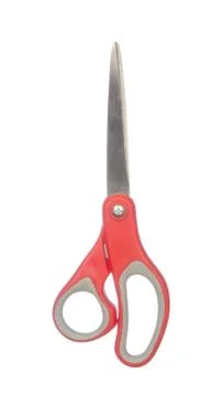 Red scissors isolated on white Stock Photos