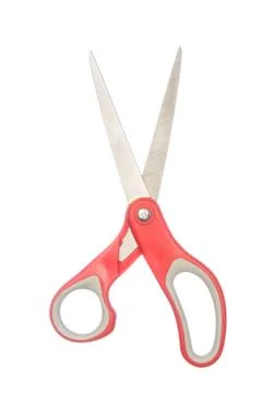 Red scissors isolated on white Stock Photos
