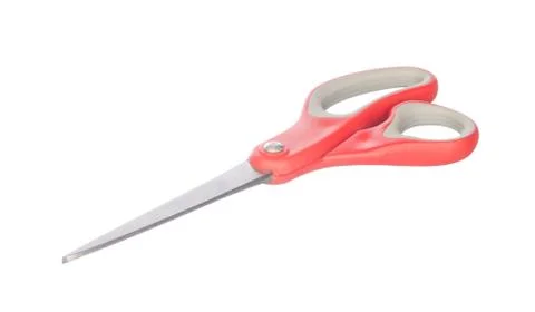 Red scissors isolated on white Stock Photos