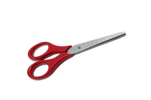 Red scissors isolated on a white Stock Photos